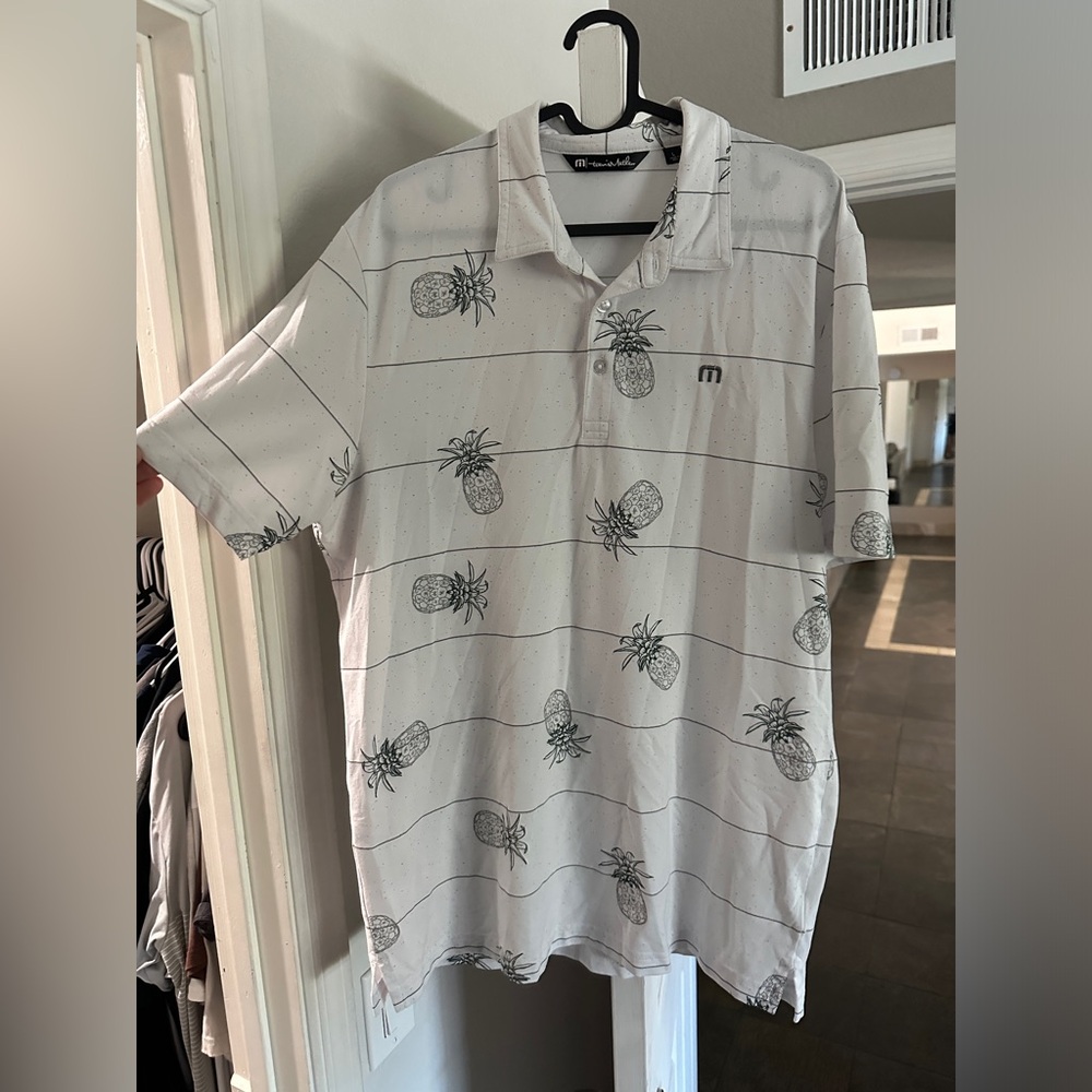 Travis Matthew golf polo size L, like new, pineapple